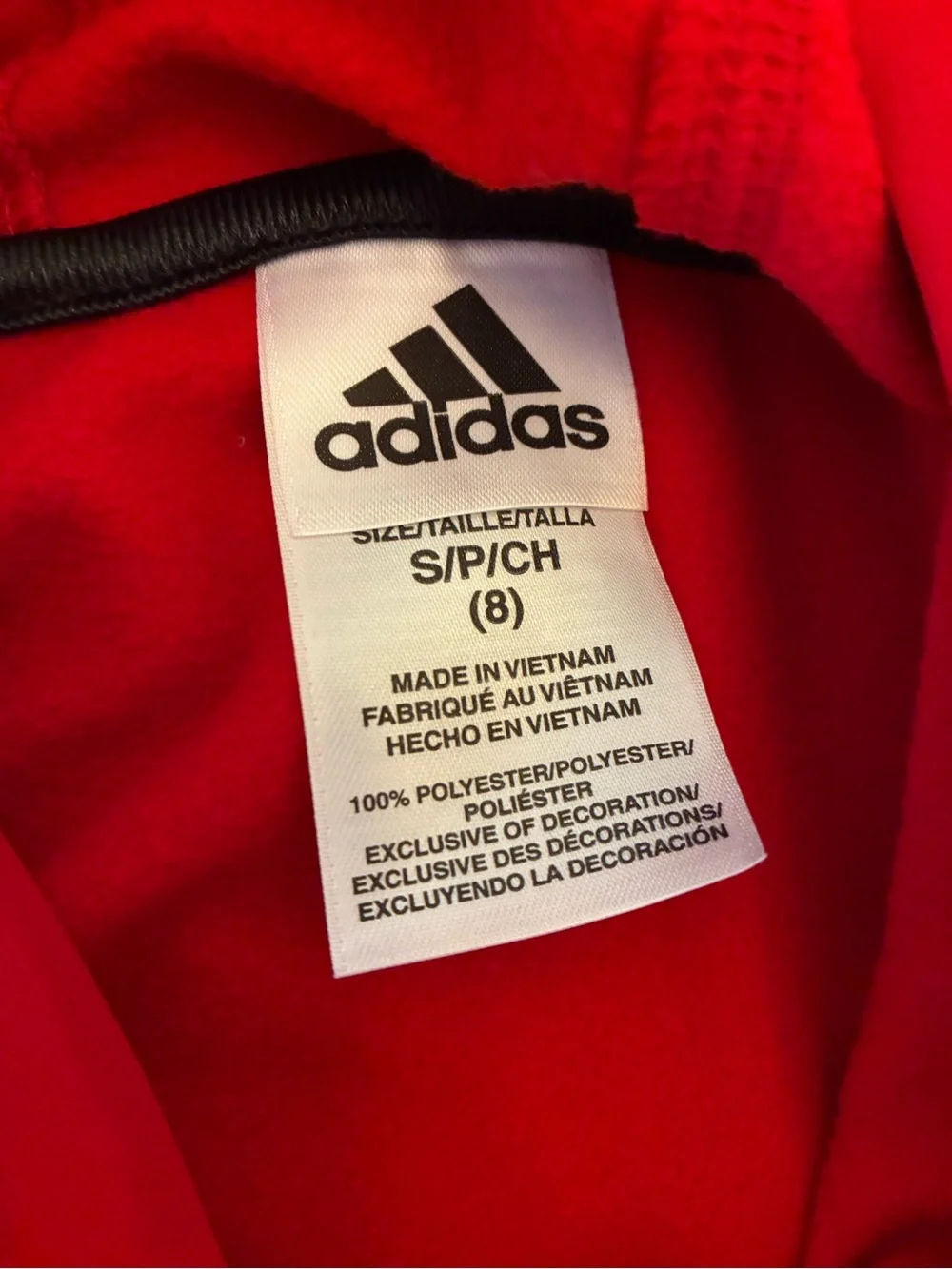 adidas Kids Red Logo Hoodie - Lightweight hoodie